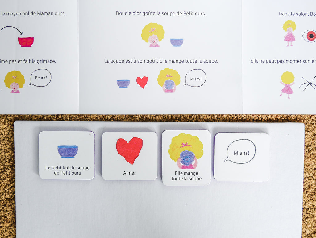 Boucle d’or et les 3 ours — contenu du coffret (2/3)